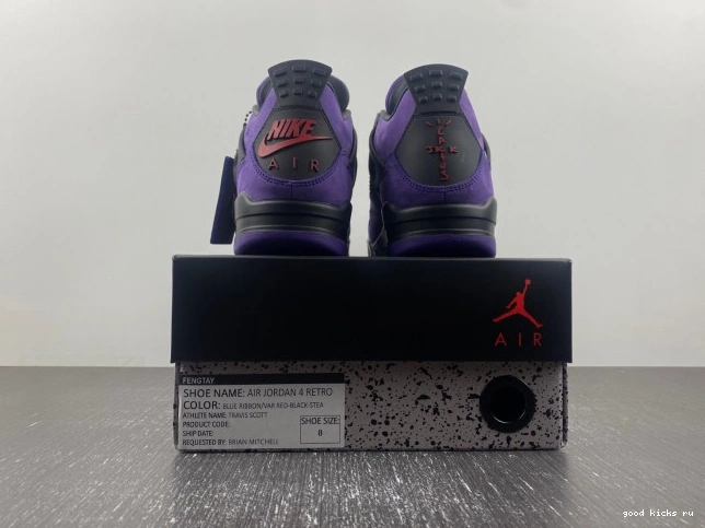 Rep x Scott Air Purple Travis Jordan 4 Suede 0711